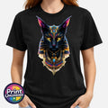 Bastet Cat Goddess T Shirt Egyptian Mythology Graphic Tee Fantasy Art Gift S-2XL