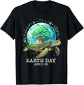Earth Day 2026 Planet Sea Turtle Earth Lovers Women Men Gift Unisex T-Shirt