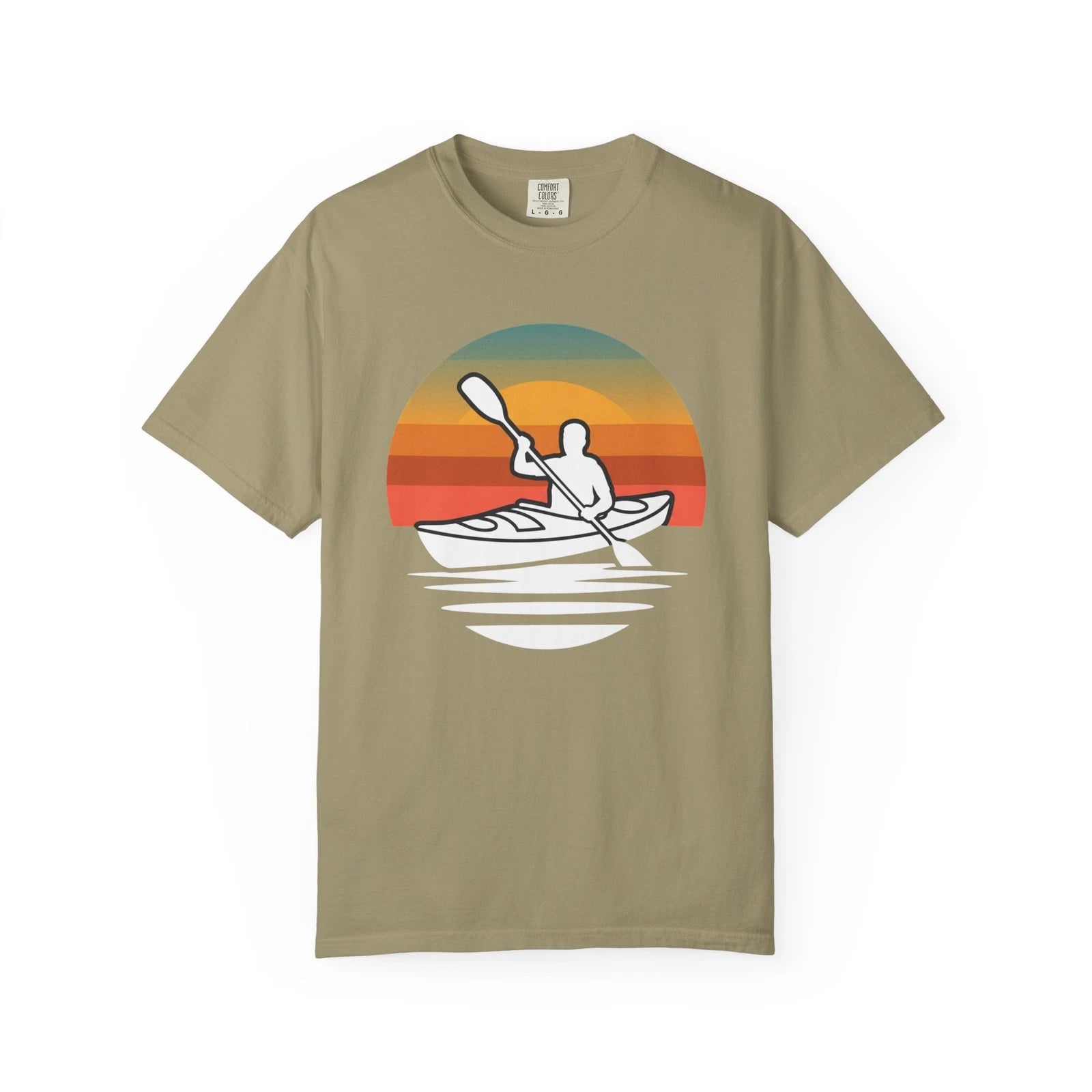 Sunset Kayaker T-Shirt | Kayaking Retro Sunset Shirt