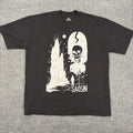 Saosin Black Graphic T-Shirt XL Vintage Style Band T Skull Gravestone AUTHENTIC
