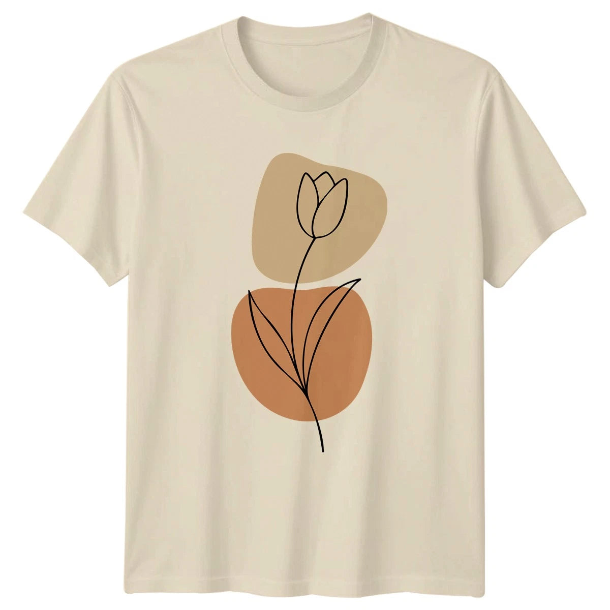 Simple Line Art Tulip Bloom T-Shirt Minimalist Art Floral Botanical Birthday