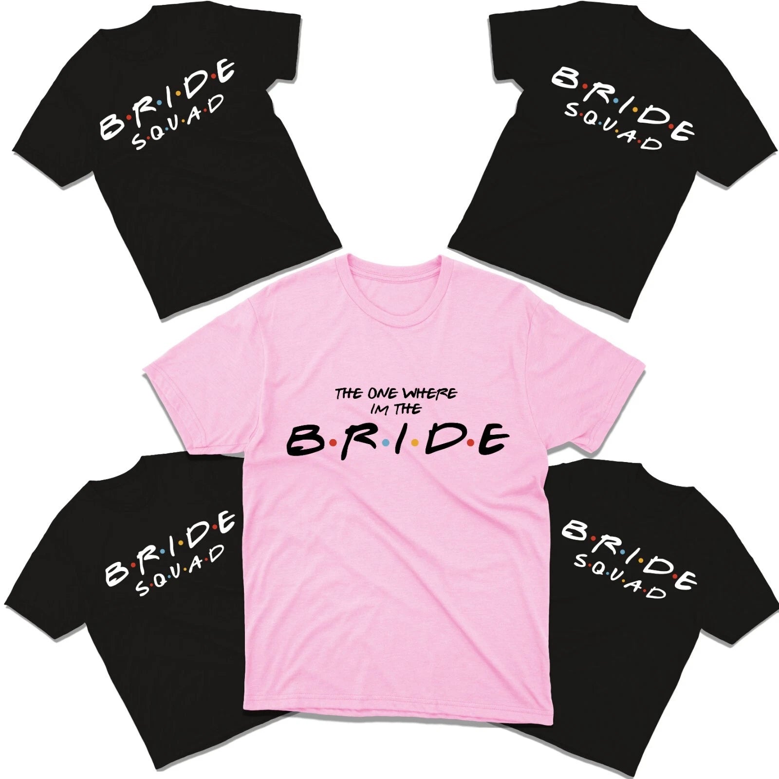Bride T-Shirt Bride Squad Inspired Friends Spoof Hen Do Party Wedding Gift Top