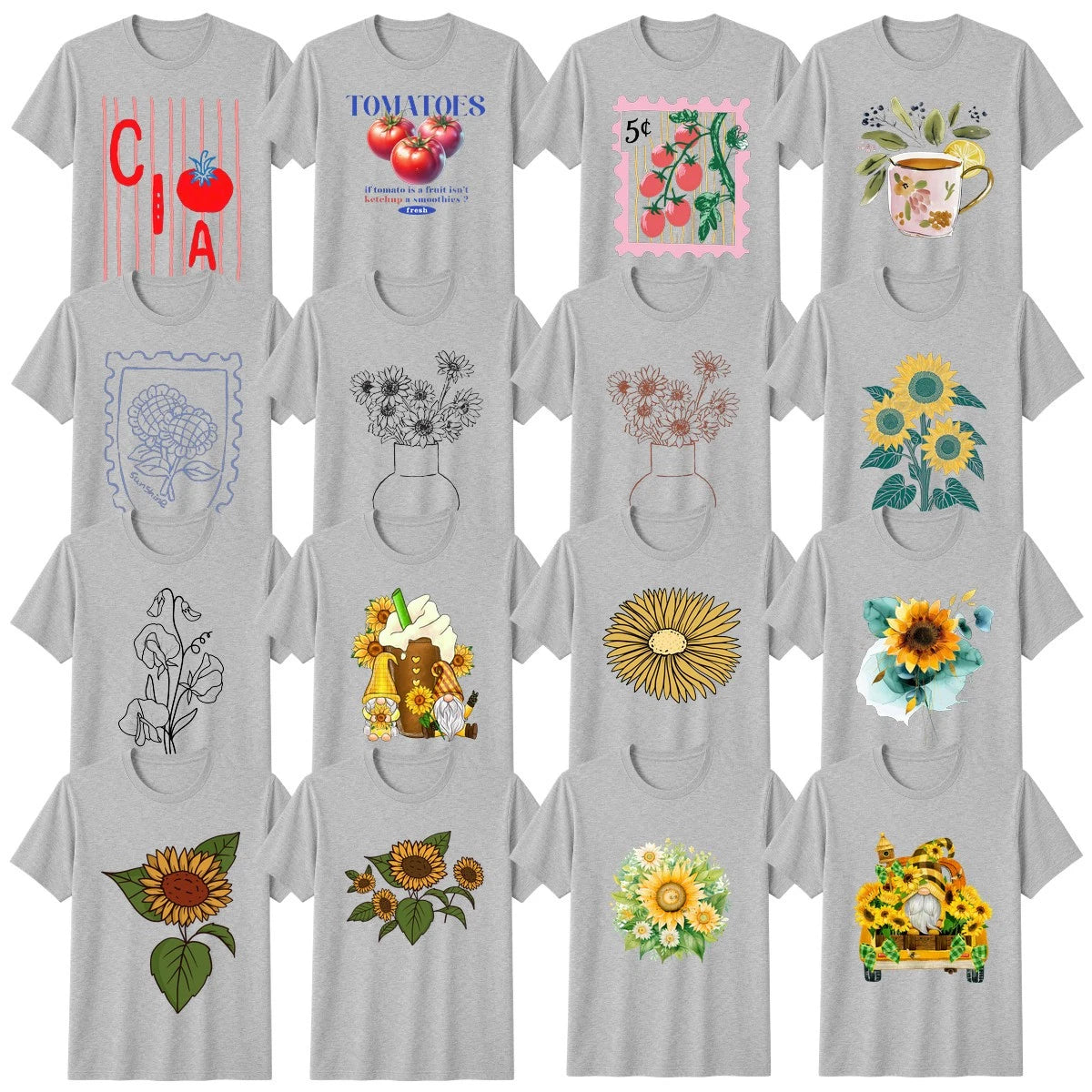 Sunflowers Gardening T-Shirt Cottagecore Flower Nature Lover Gift