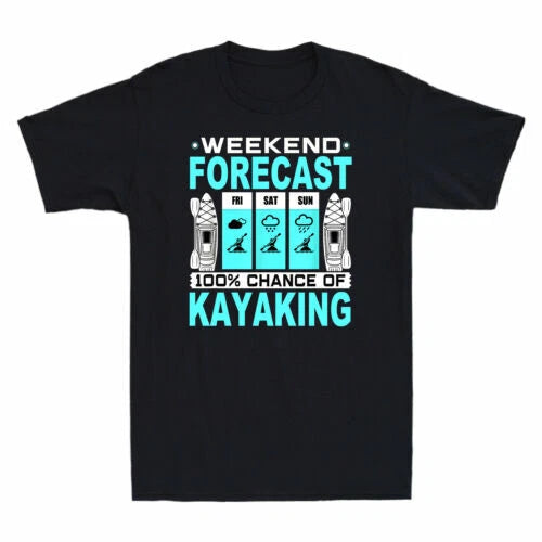 Kayak Lover Tee Rafting Fishing Kayaking Kyack Gifts Men's T-Shirt Cotton Black
