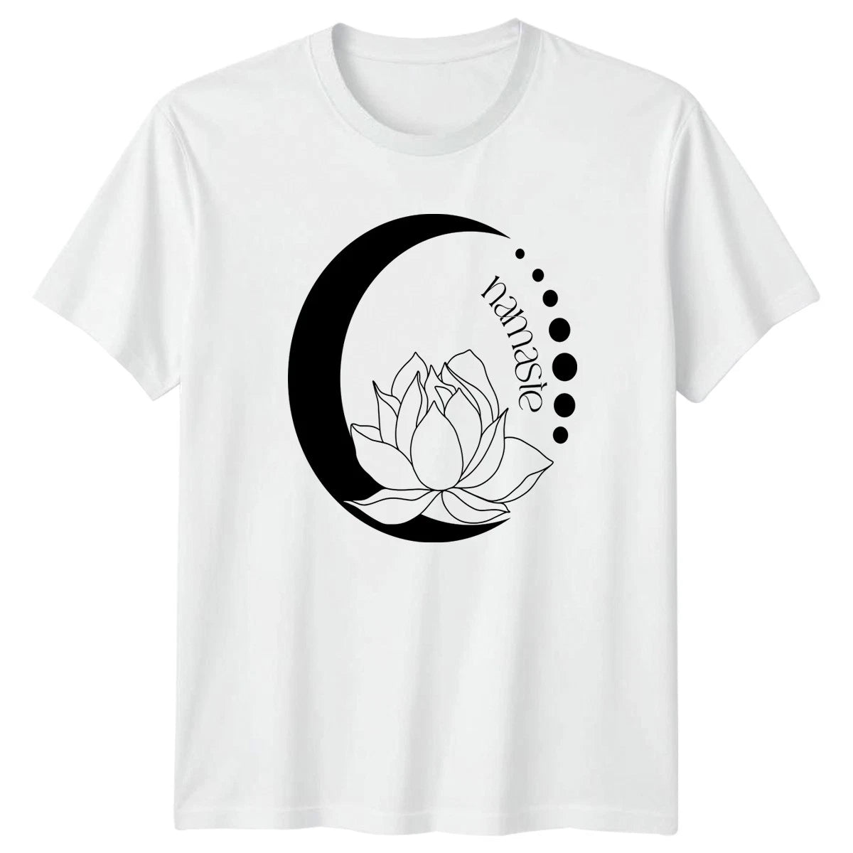 Namaste Moon Lotus Flower T-Shirt Yoga Meditation Wellness Spirituality