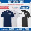 Personalised Fruit Of The Loom Heavy Cotton T-Shirts Custom Text Print Packs Top