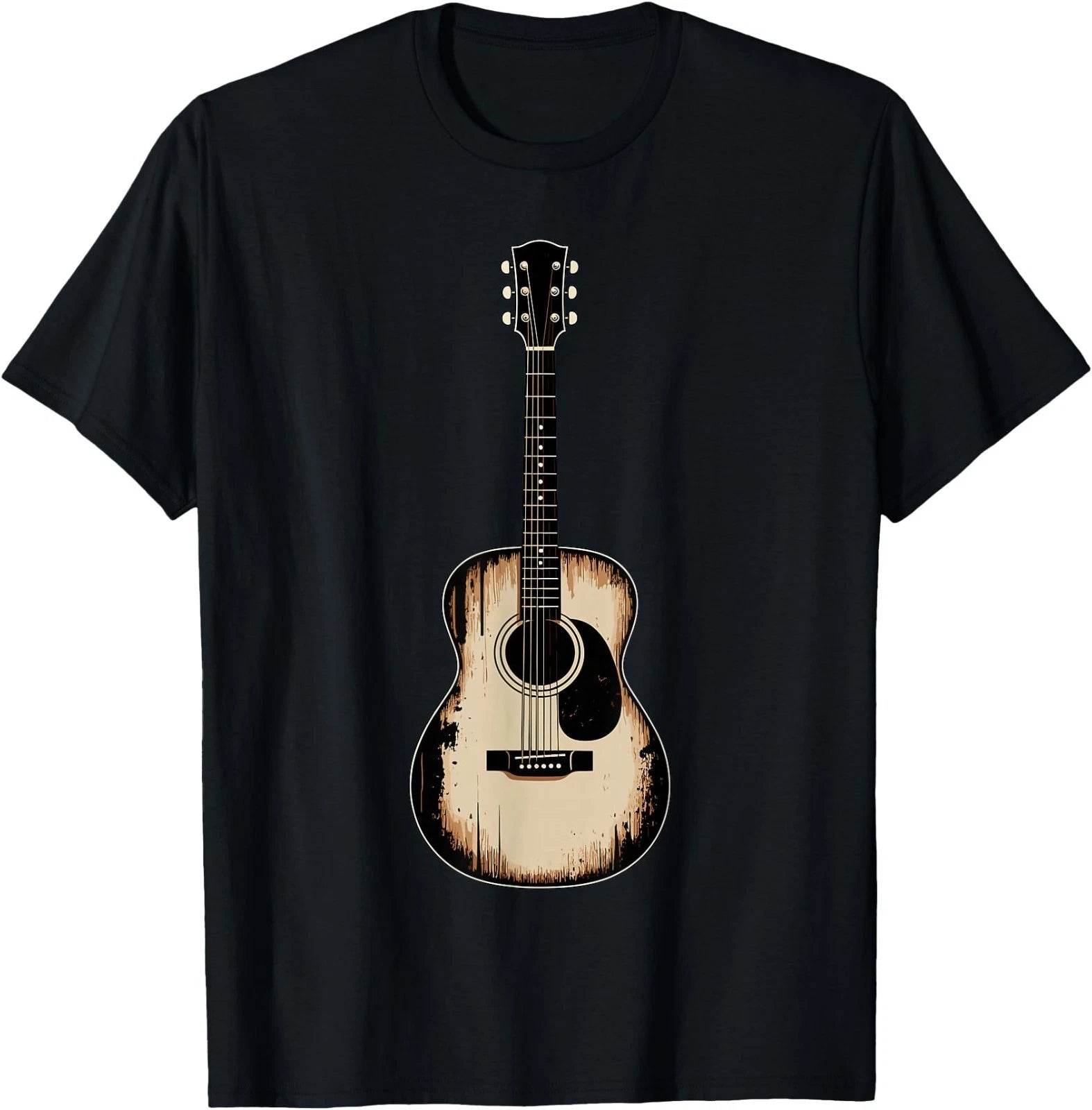 Acoustic Guitar Design for Men Musical Themed T-Shirt