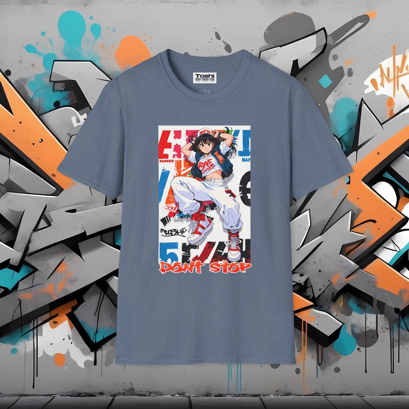 Anime B-Girl Tee – Graffiti-Style Breakdancing Art – Urban Hip Hop - Graphic Tee