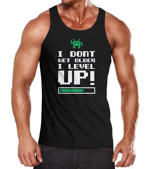 Men's tank top I dont get older I level up muscle shirt tank top muscle shirt