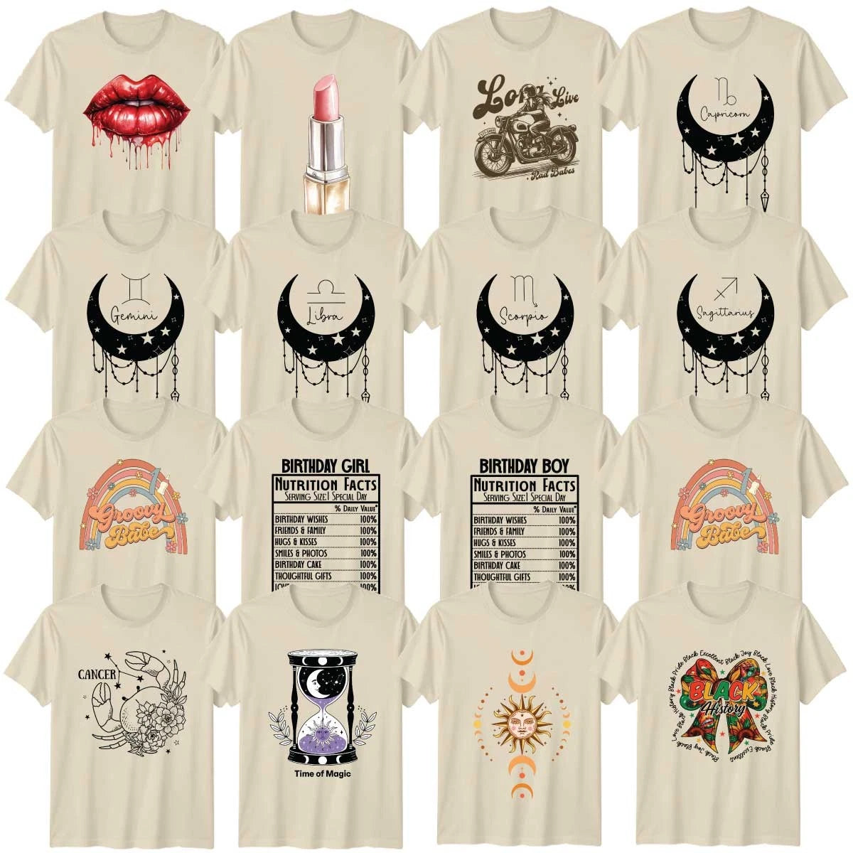 Celestial Astrology Adult T-Shirt Mystical Moon And Stars Celestial Gift