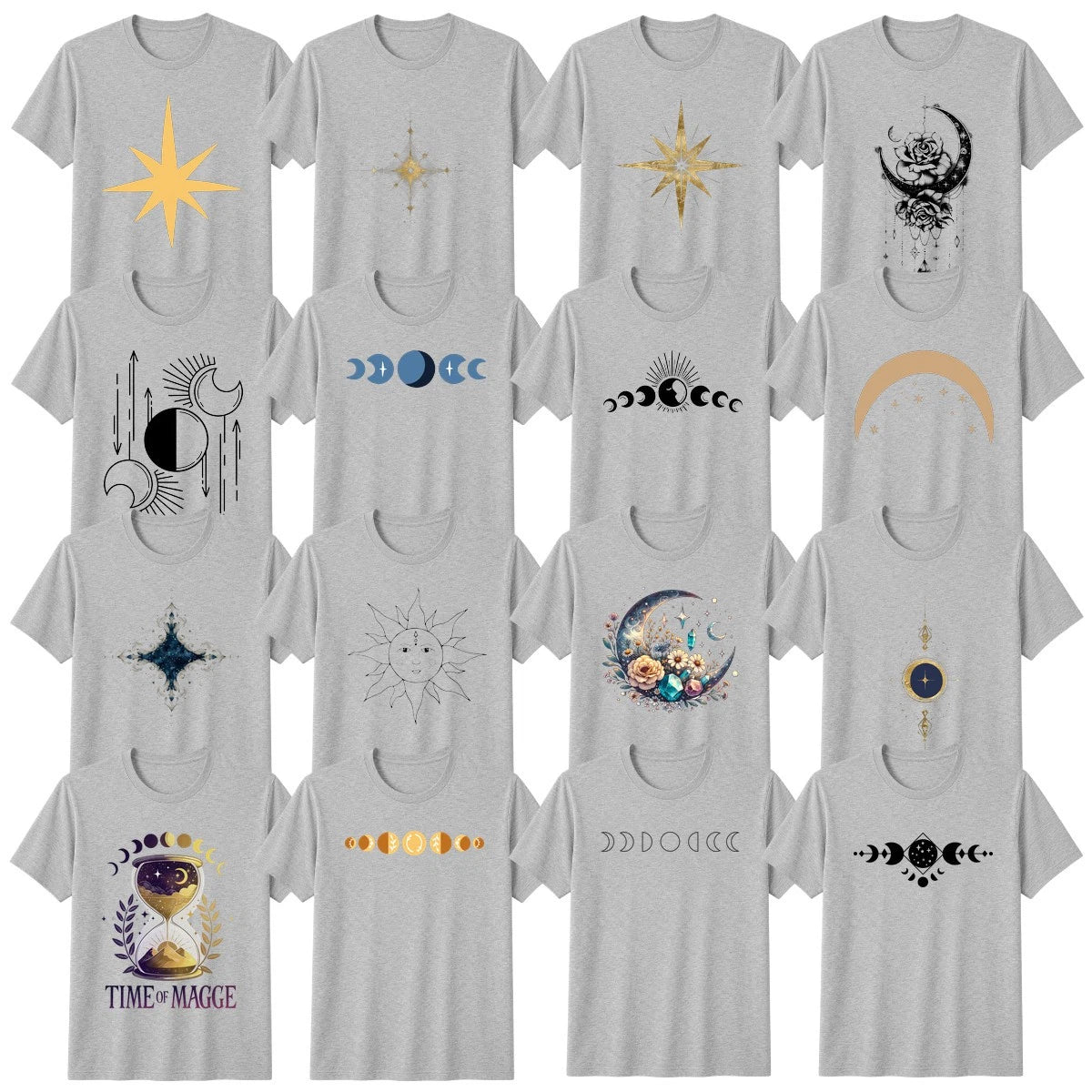 Boho Moon Phases T-Shirt Mystical Cosmic Celestial Gift