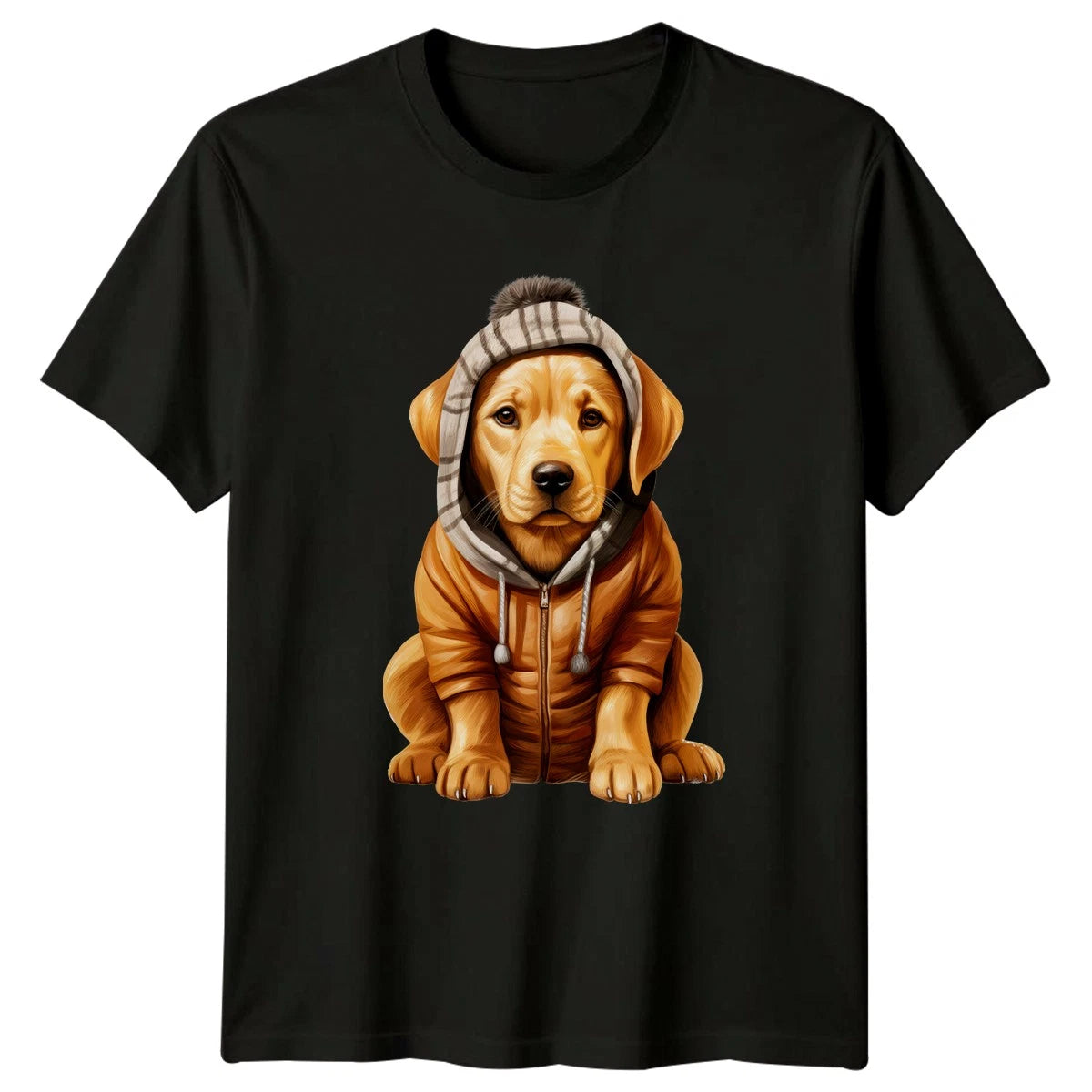 Cozy Doodle Dog Winter Sweater Animals Mens T-Shirt Womens Tee Graphic Top