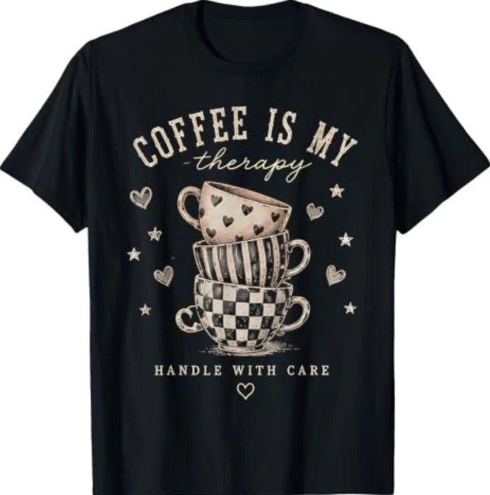 Coffee is My Therapy Retro Coffee Lover T-Shirt