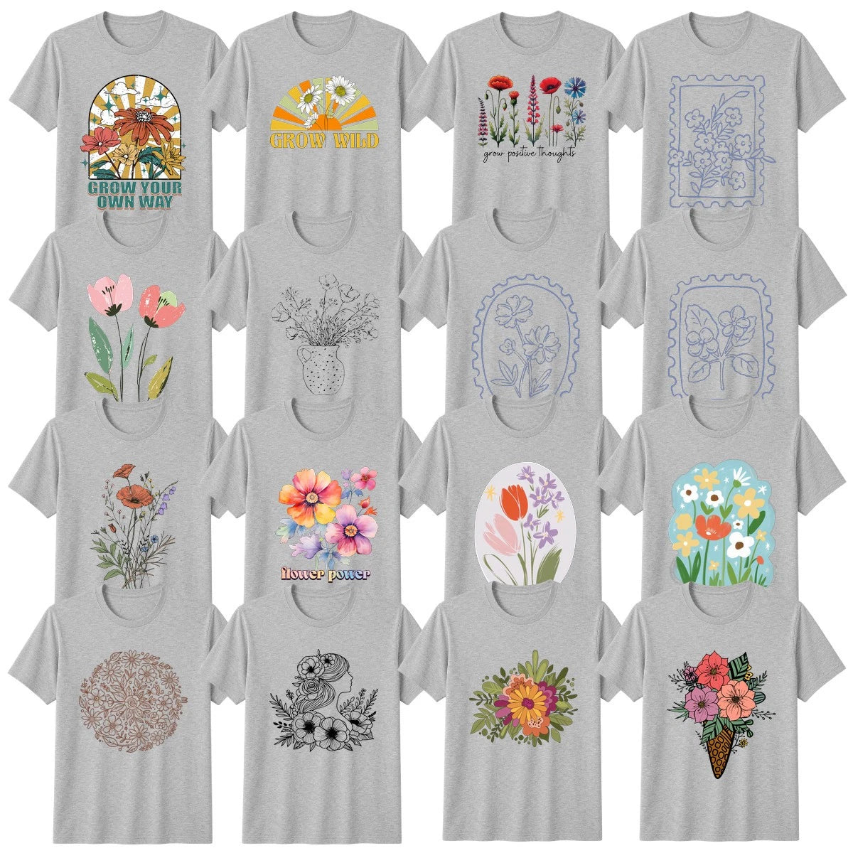 Wildflowers Gardening T-Shirt Cottagecore Stamp Nature Lover Gift