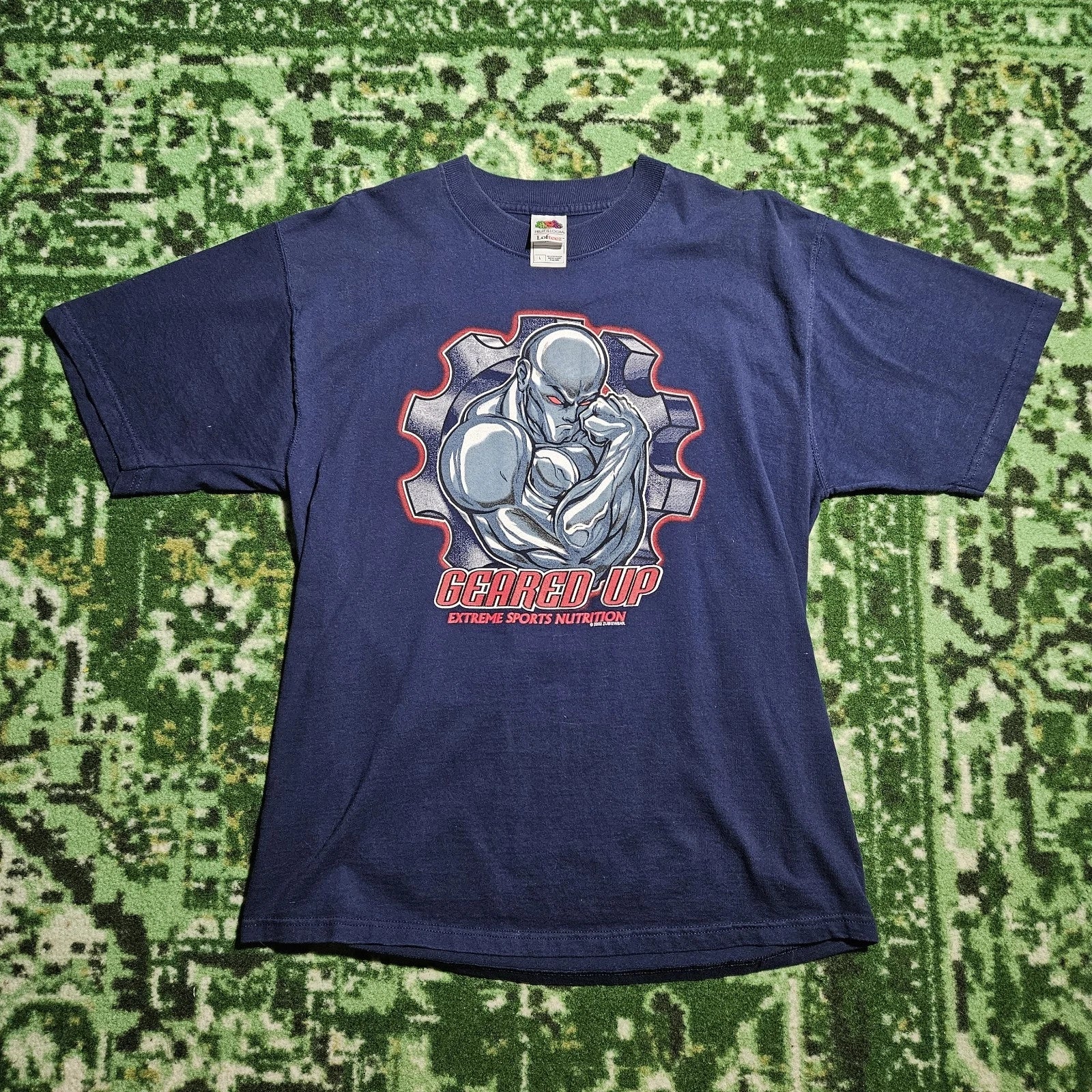 Vintage Tech Onepunch Shirt Mens Large Bodybuilding Workout Muscles Graphic Tee