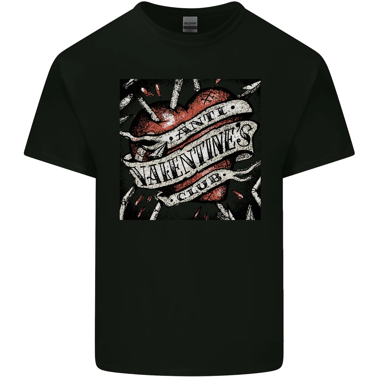 Anti Valentines Club Heart Singles Day Mens Cotton T-Shirt Tee Top