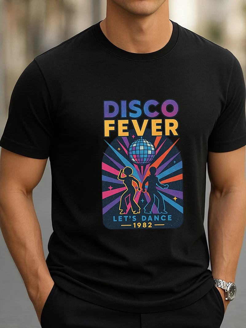 Disco Fever 1982 T-Shirt Retro 80s Dance Party Graphic Tee Let's Dance Vintage