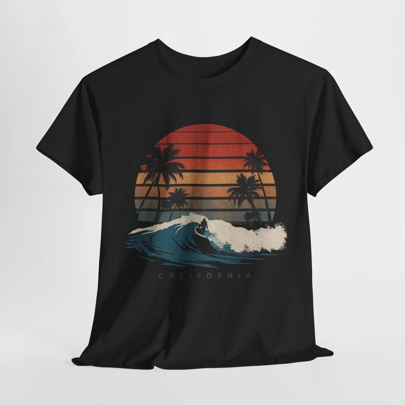 California Sunset Beach Tee, Surfing Shirt, Unisex Cotton T-Shirt, Summer