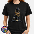 Bastet Cat Goddess T Shirt Egyptian Mythology Graphic Tee Sacred Cat Gift S-2XL