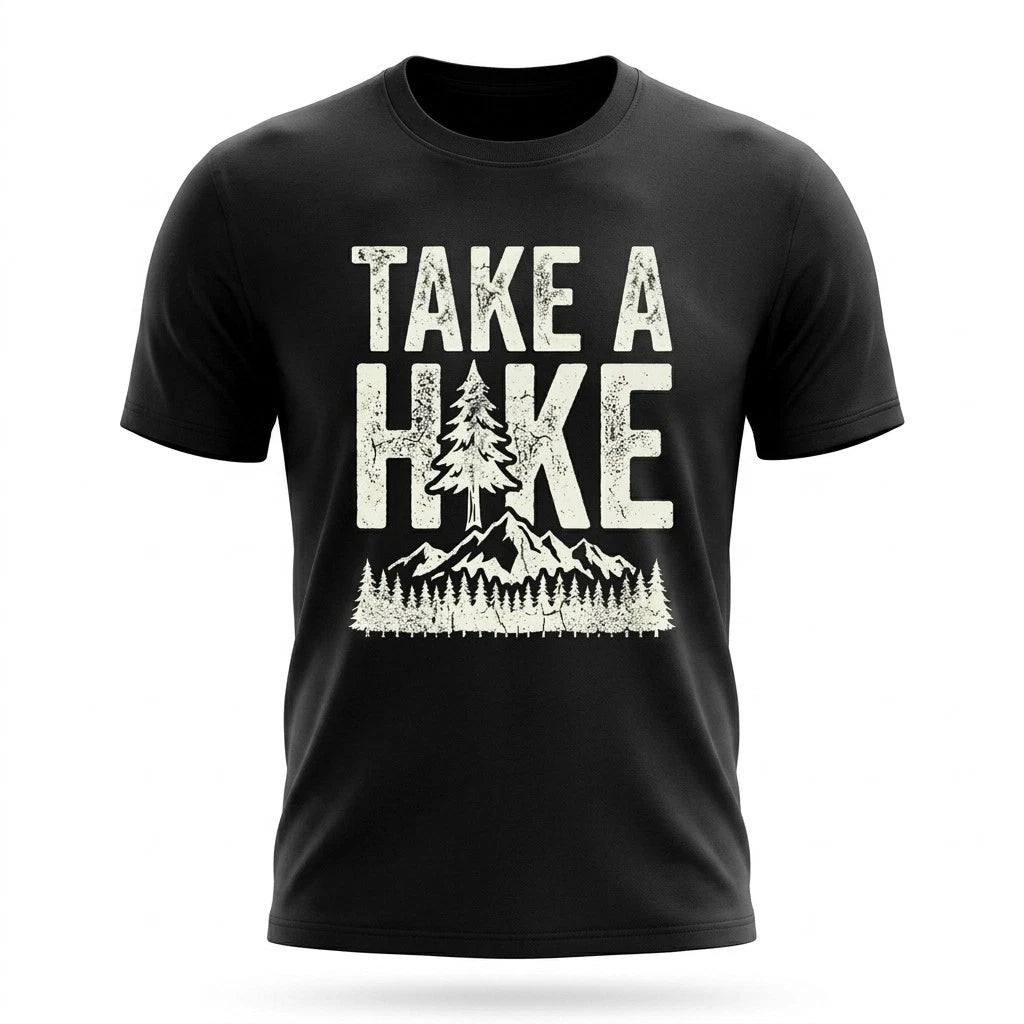 Take A Hike Mountain Forest Outdoor Black T-Shirt Unisex