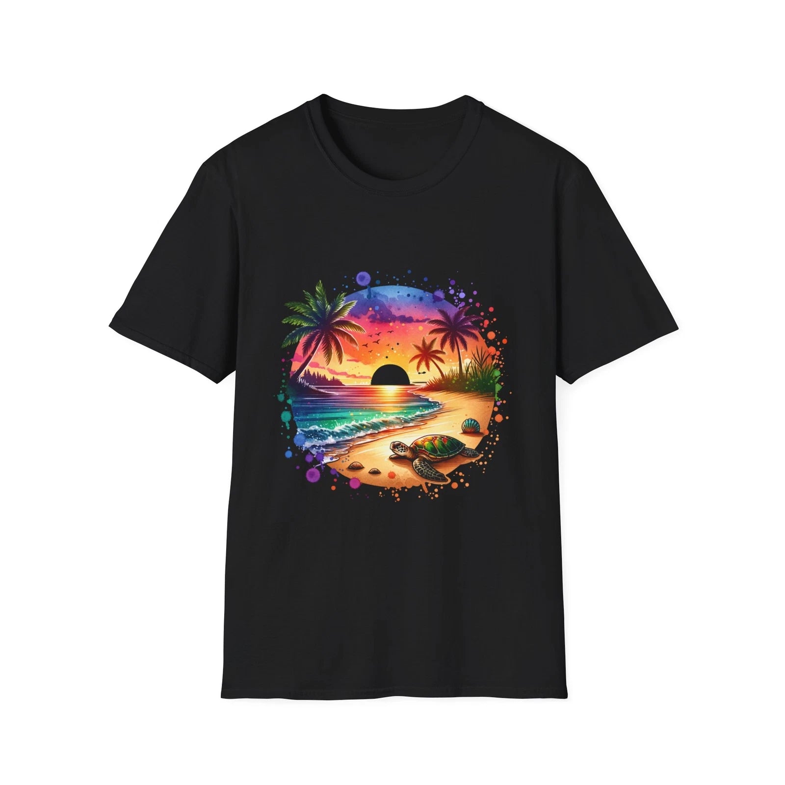 Tropical Sunset T-Shirt, Beach Vibes Tee, Summer Shirt, Vacation Top, Palm Tree