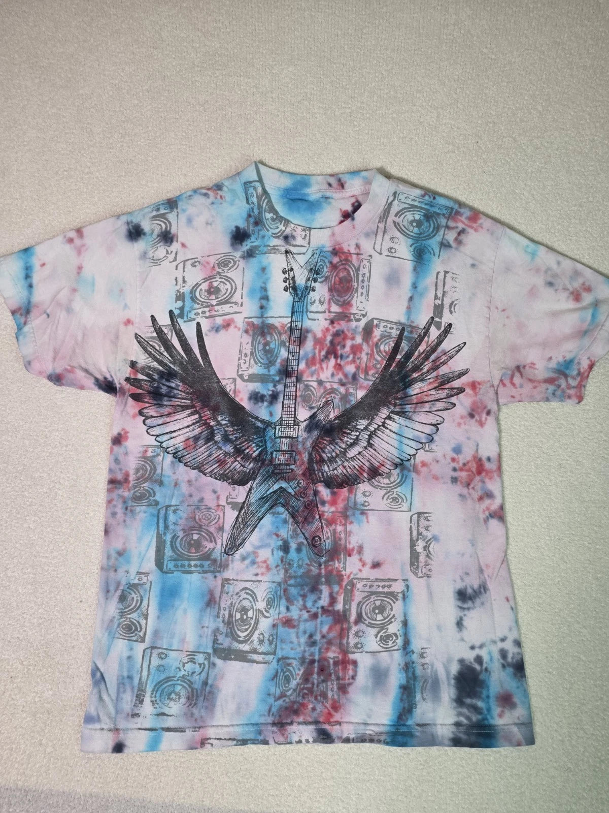Vintage Size XL Tie Dye Guitar Music Concert Shirt