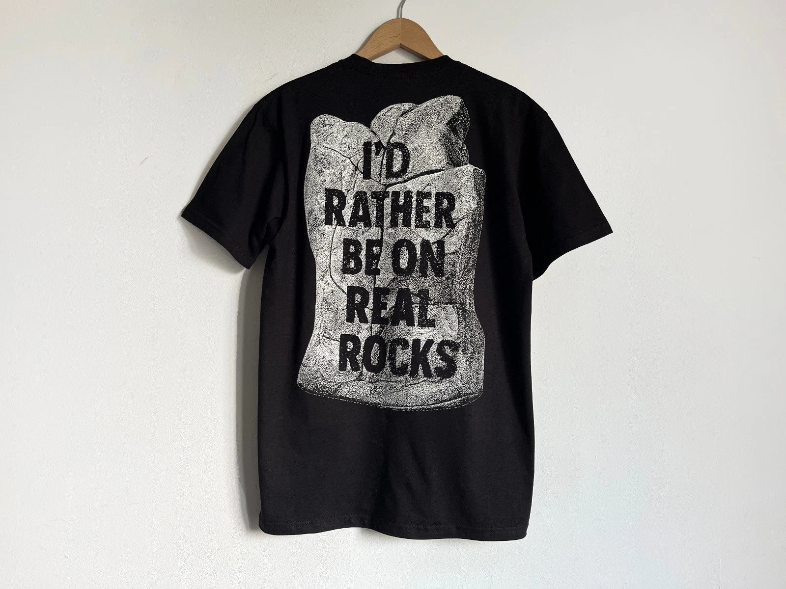 Bouldering Rock Climbing Gift Id Rather Be On Real Rocks Fun Quote T-Shirt Tee X