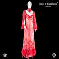 women clothing dress long luxury brand embroidered red flowers silk sequins set