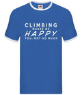 Climbing Makes Me Happy - Mens Ringer - Climber Rock Mountain Bouldering