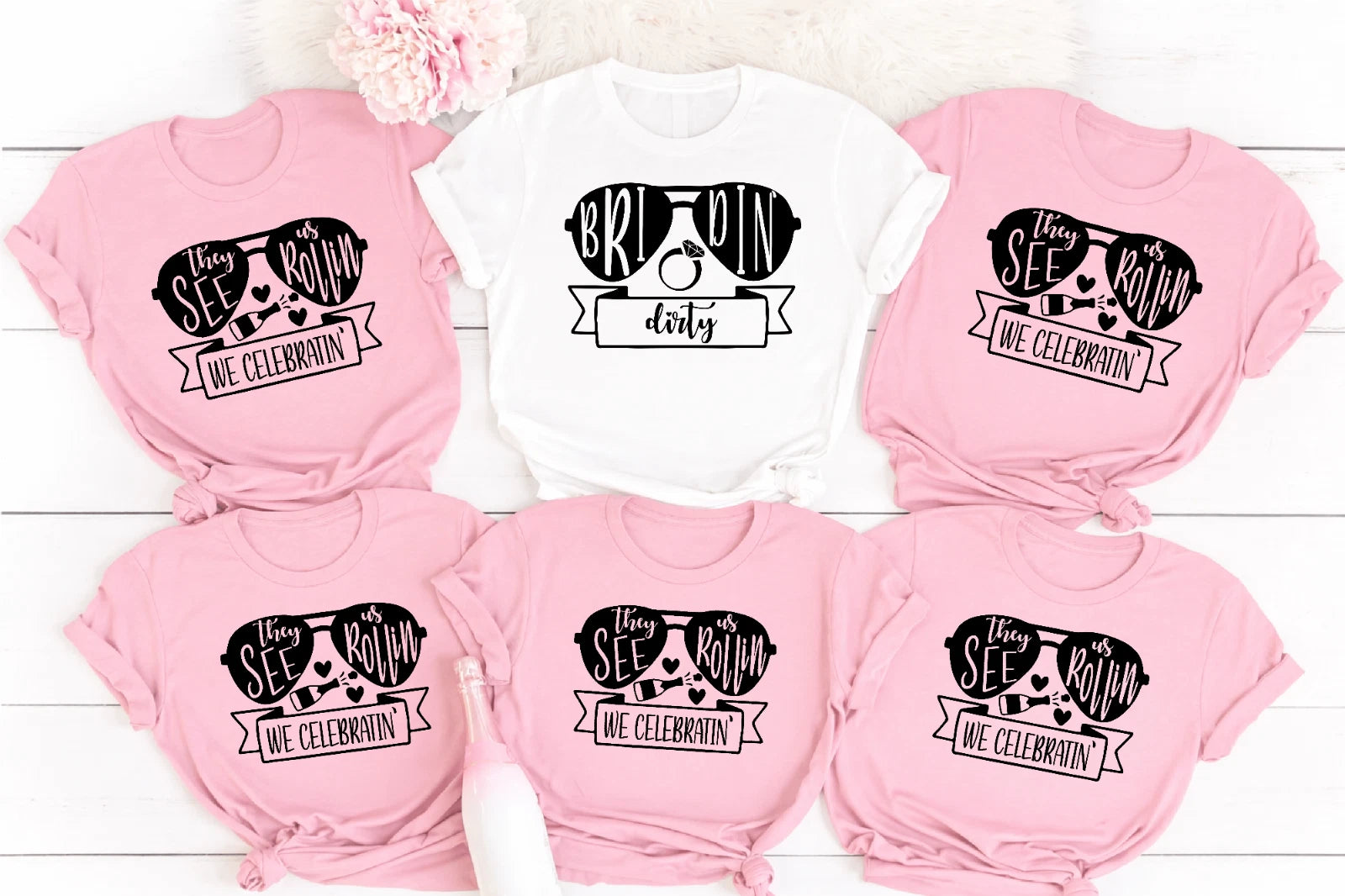 Bride Squad T Shirt Hen Party Bachelorette Birthday Matching Group Tee Gift Xmas