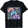 Retro Checkered Level Up 4th Grade Gamer Back to School Cute T-Shirt