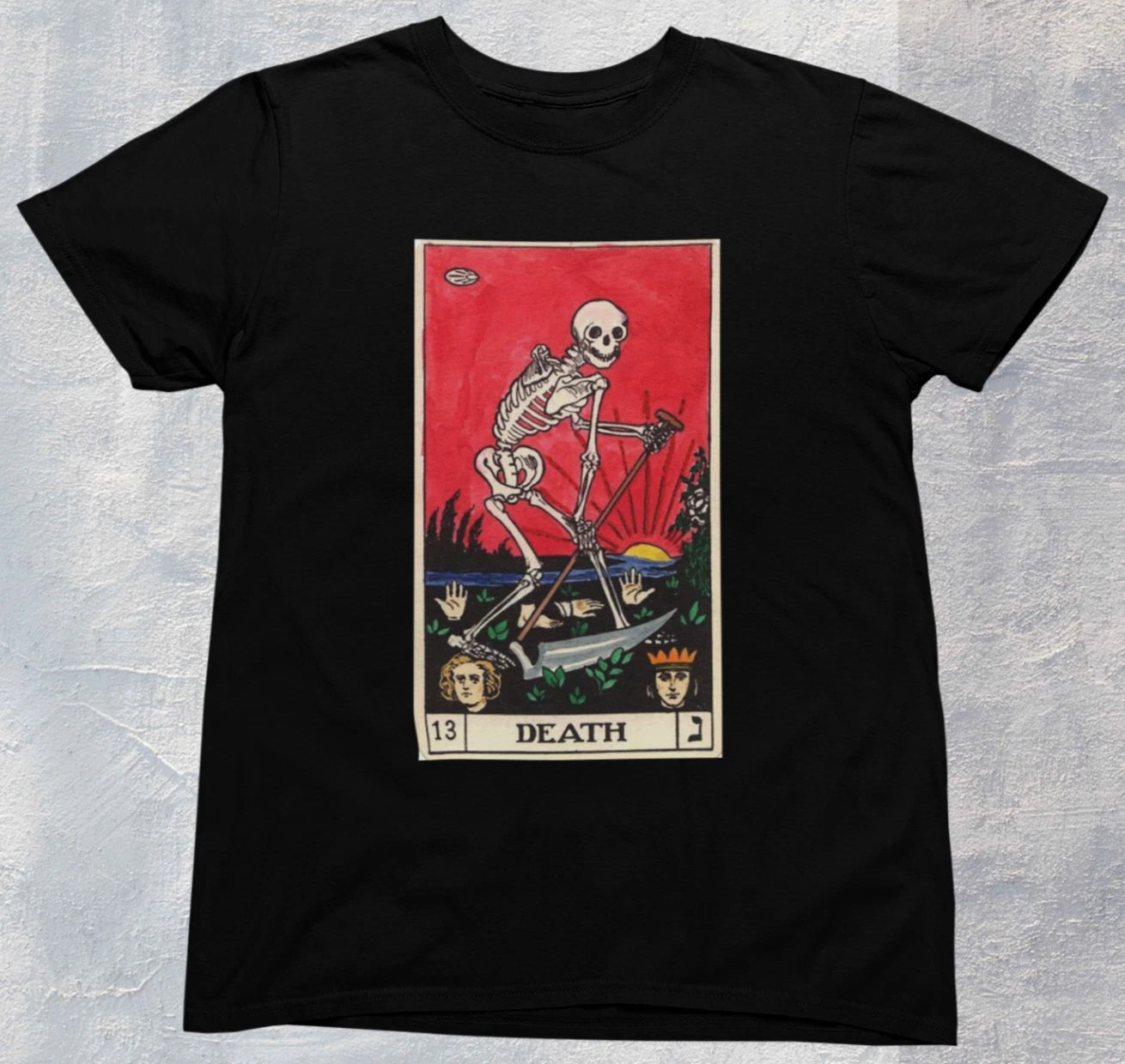 Death Dancing Skeleton Tarot Card T Shirt %100 Cotton Unisex
