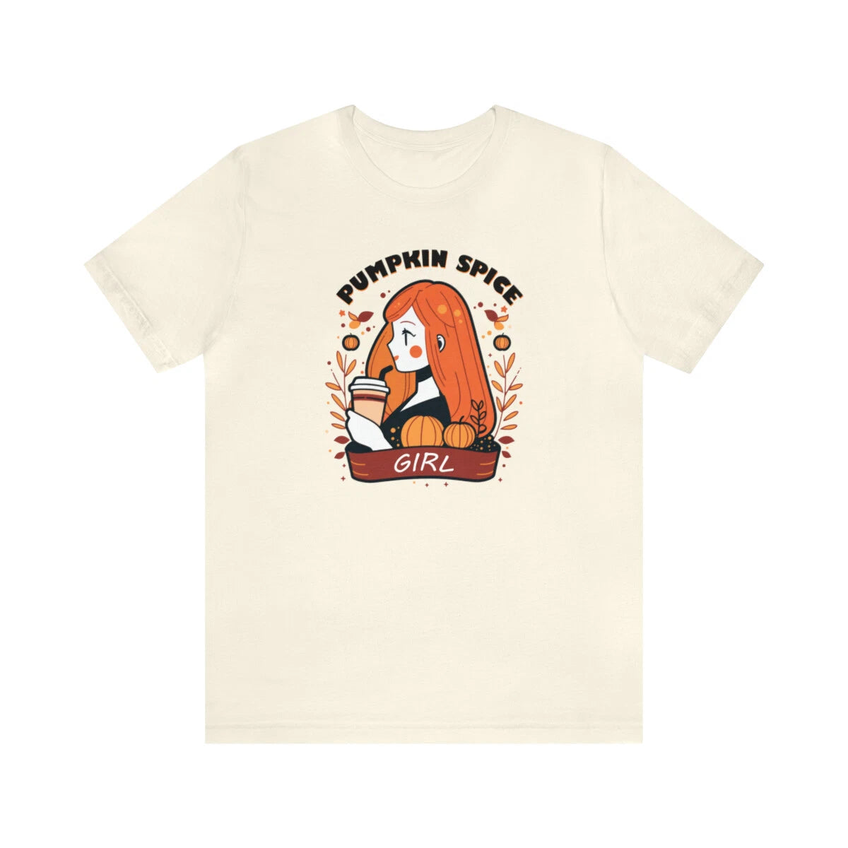 Unisex Cotton Short Sleeve Graphic T-shirt Pumpkin Spice Latte Girl Fall Season