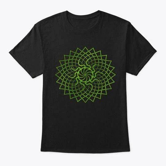 Mandala Geometry Sacred Fractal Flower T-Shirt Made in the USA Size S to 5XL