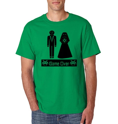 Funny Wedding Game Over T-Shirt Gaming Bachelor Just Married Humor Gift