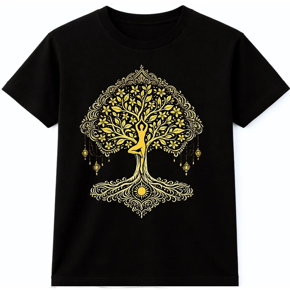 Tree Of Life Yoga Meditation Spiritual Zen Mandala Nature Graphic T-Shirt.