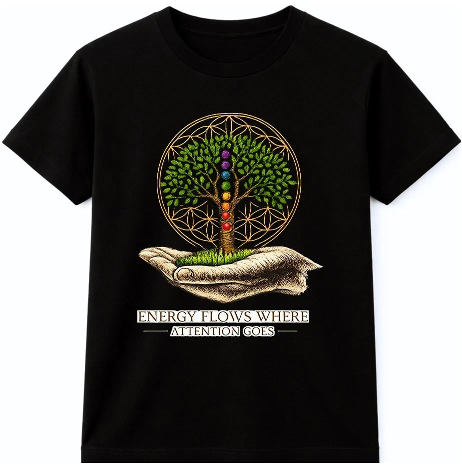 Tree of Life Chakra T Shirt Spiritual Yoga Meditation Energy Quote Tee