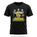 Level Up With Jesus Christian Gamer Retro Gaming Black T-Shirt