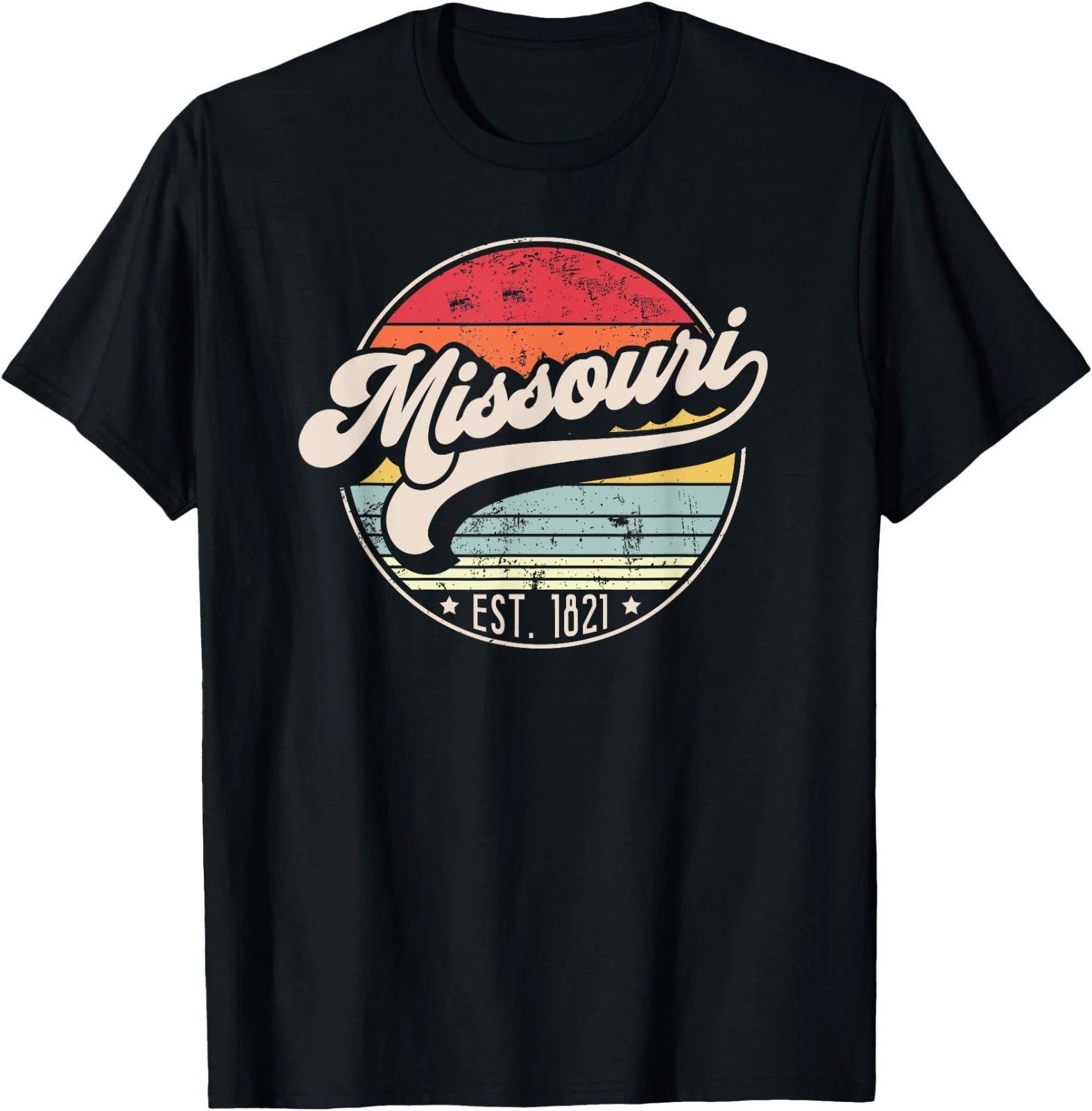 Retro Missouri Home State MO Cool 70s Style Sunset T-Shirt