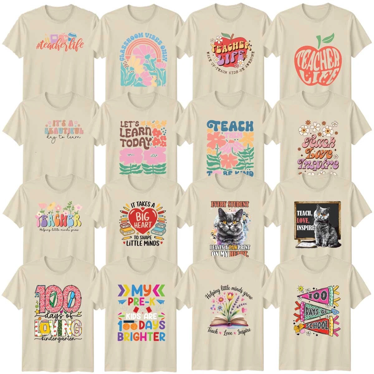 Novelty Teachers Adult T-Shirt Education School Classroom Back Teacher Gift