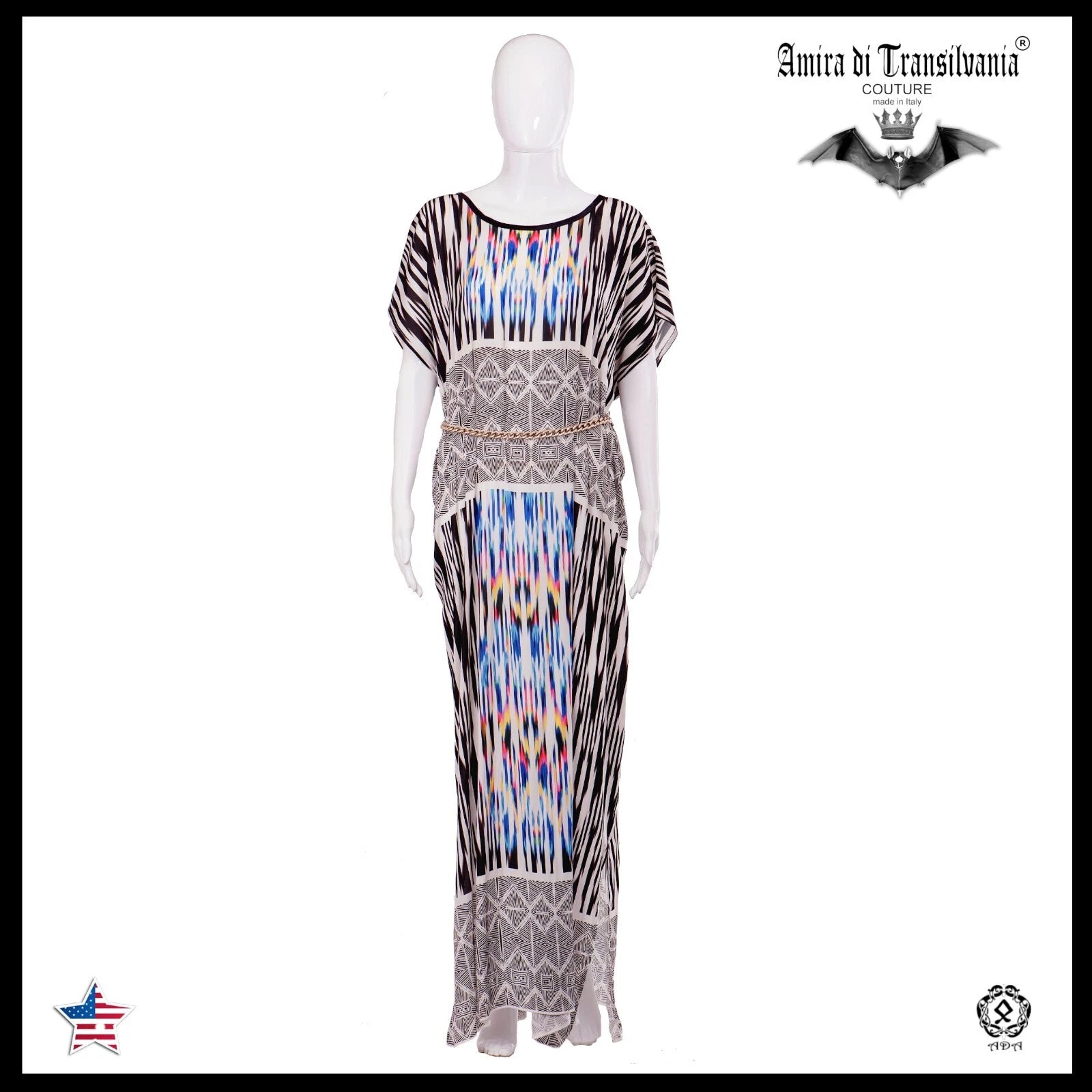 women clothing summer fashion curvy couture long kaftan dress tribal black white