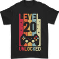 20th Birthday 20 Year Old Level Up Gaming Mens T-Shirt 100% Cotton
