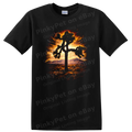 Vintage Tree Landscape Sunset T Shirt Retro Nature Art Graphic Tee