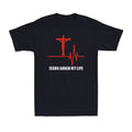 Jesus Saved My Life Christian Religious Gift Adult Novelty Men's Cotton T-Shirt