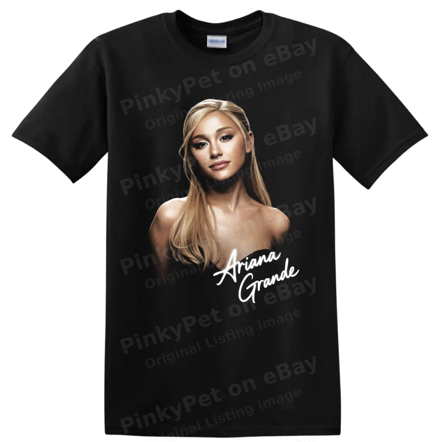 Ariana Grande Pop Star Portrait Music Fan Art Graphic T Shirt Gift Tee Black