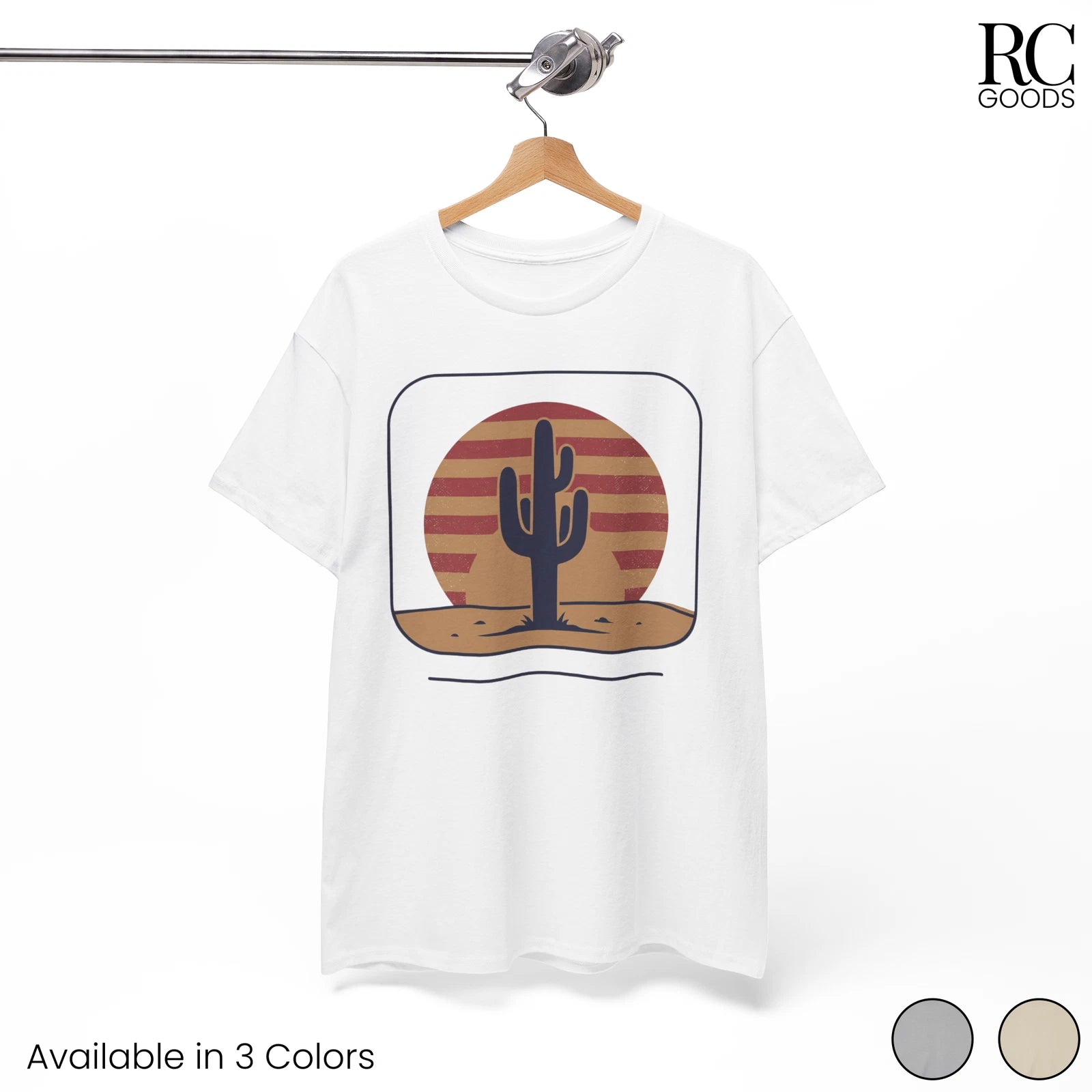 Mens Womens Minimalist Desert Cactus T-Shirt Sunset Nature Outdoor Graphic Tee