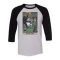 Death Headless Horseman Tarot Card Raglan Goth Halloween Baseball T-Shirt Gift