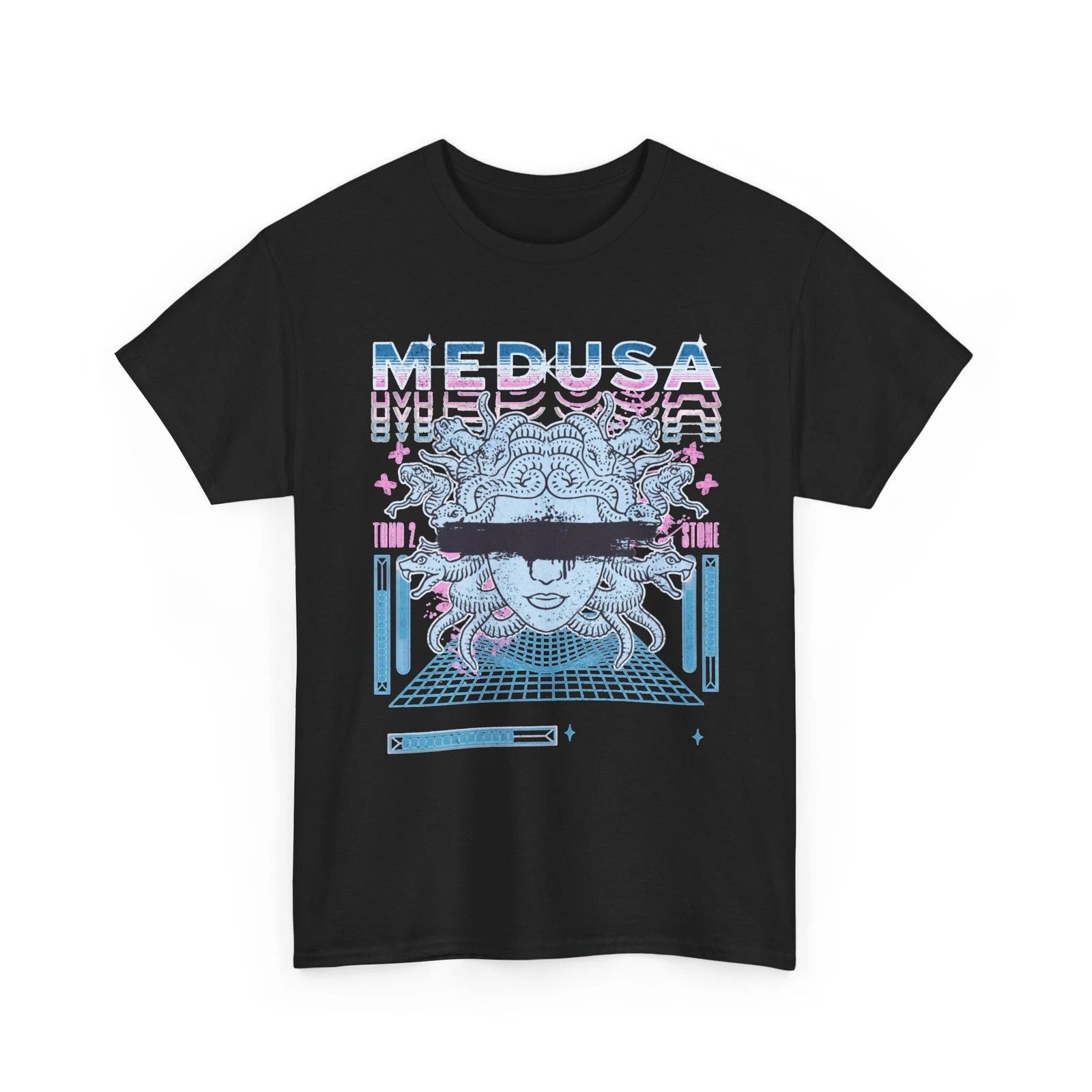 Medusa Graphic T‑Shirt Cyberpunk Glitch Mythology Tee