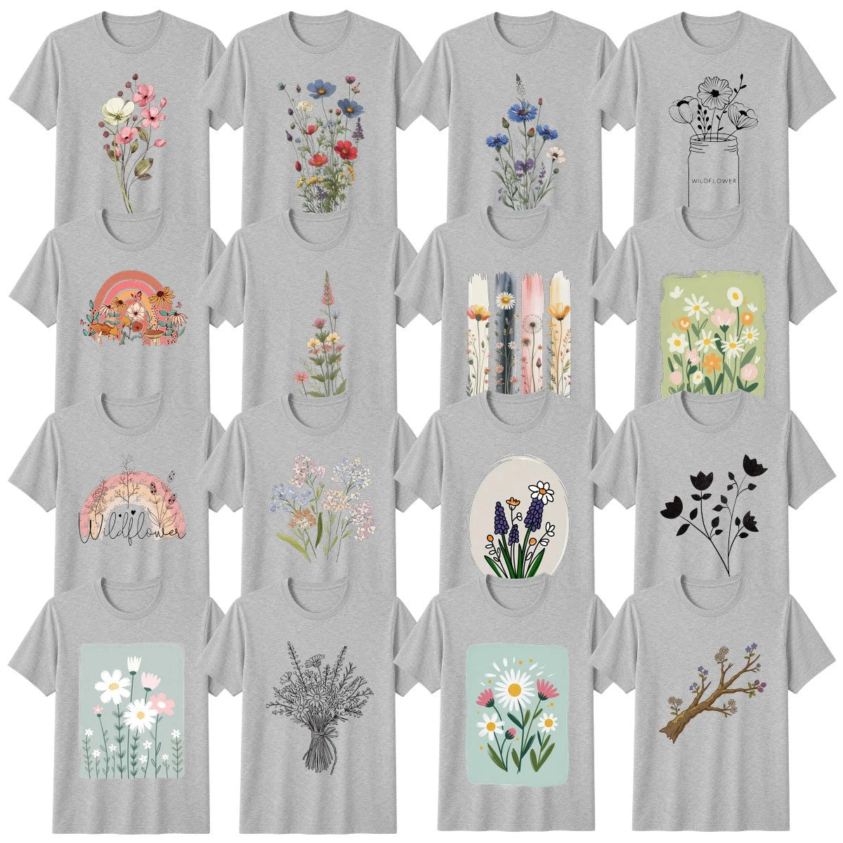 Wildflowers Gardening T-Shirt Cottagecore Retro 70s Nature Lover Gift