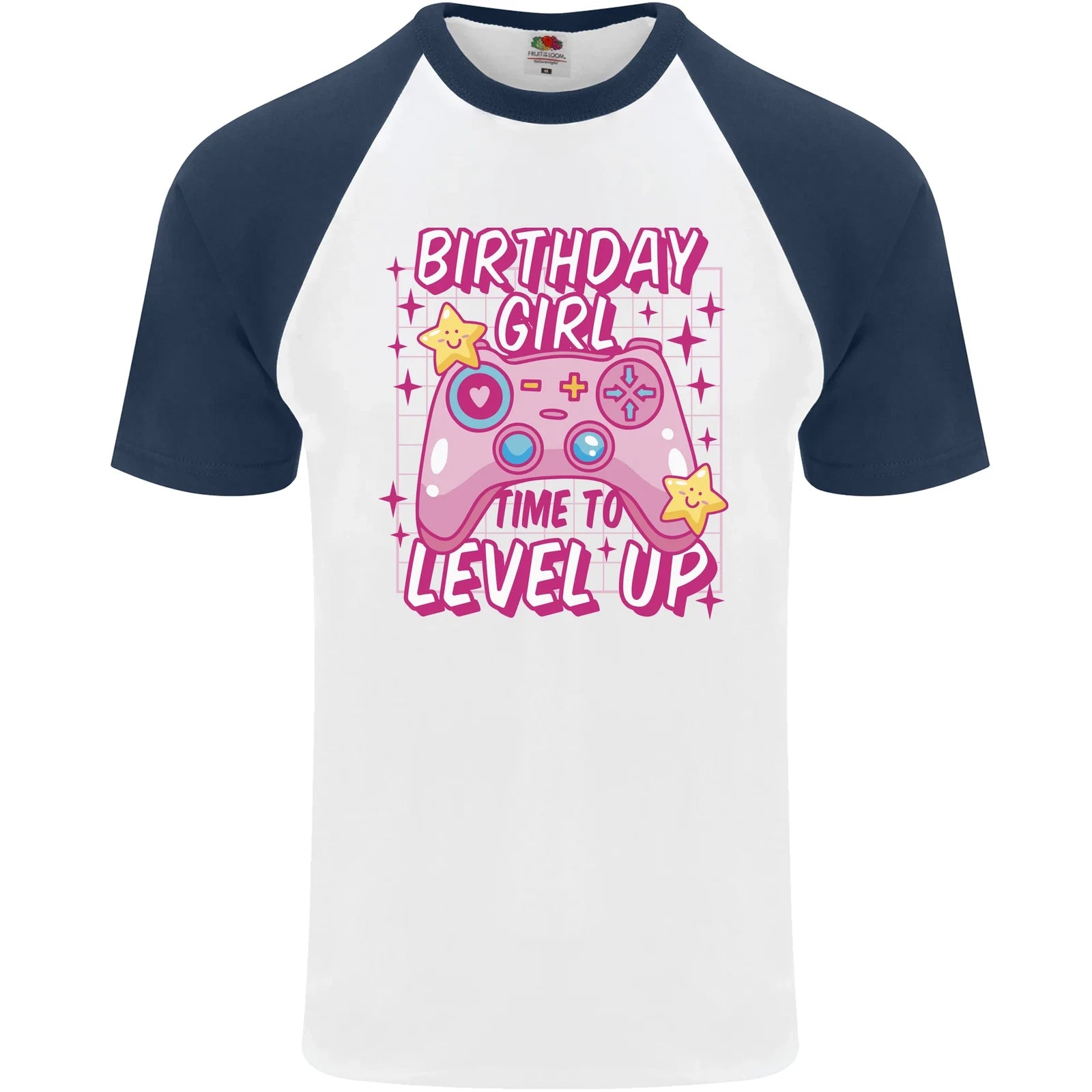 Birthday Girl Level Up Gaming Gamer 6th 7th 8th Mens S/S Baseball T-Shirt